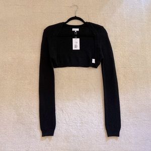Weworewhat black cropped sweater. New with tags